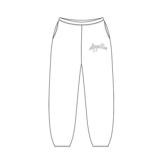 White "Grunge Butterfly" Joggers
