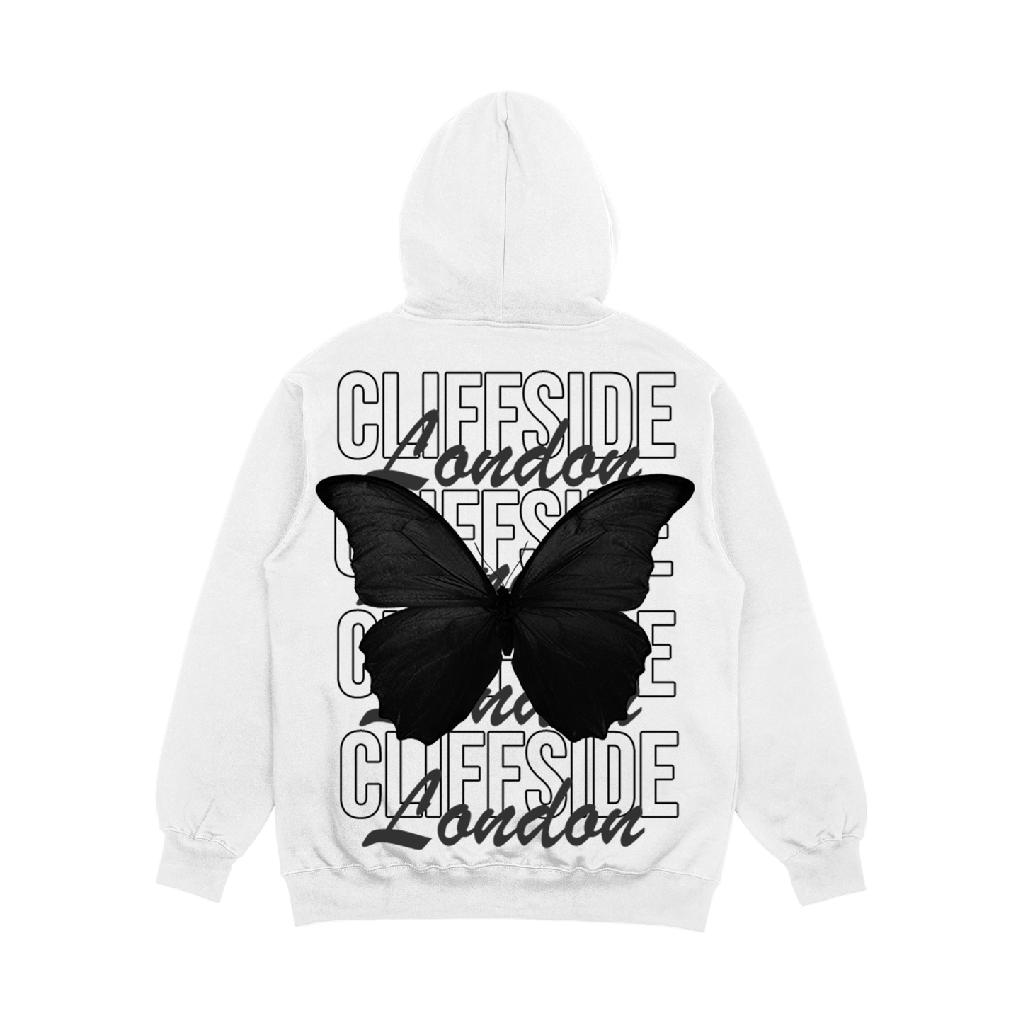 The Grayscale CliffSide “🦋 Butterfly” Premium White Hoodie