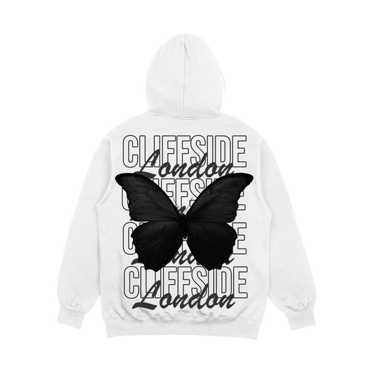 The Grayscale CliffSide “🦋 Butterfly” Premium White Hoodie