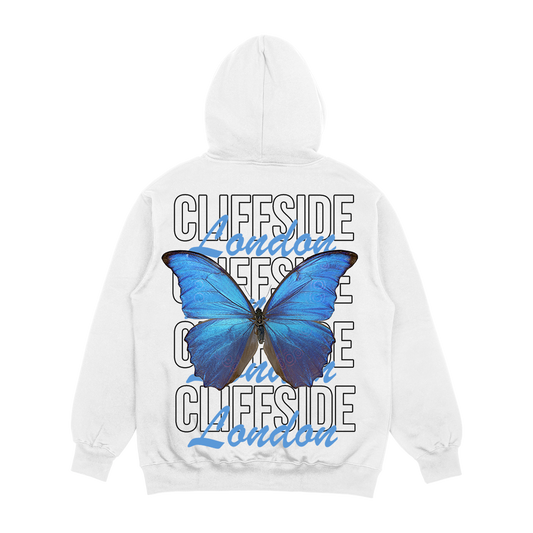 The CliffSide “🦋 Butterfly” Premium White Hoodie